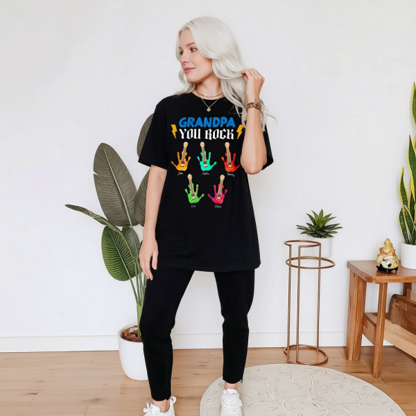 Grandpa You Rock Personalized Guitar Handprint Custom Shirt3.png