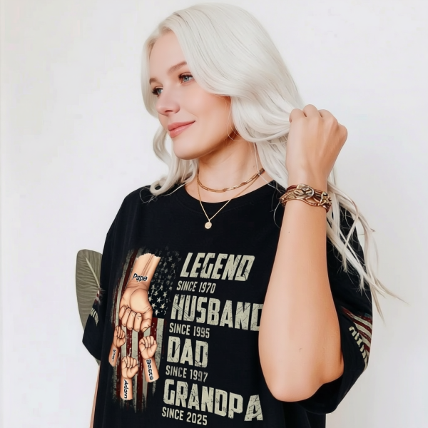 Legend Husband Dad Grandpa Since Custom Family Names T Shirt1.png